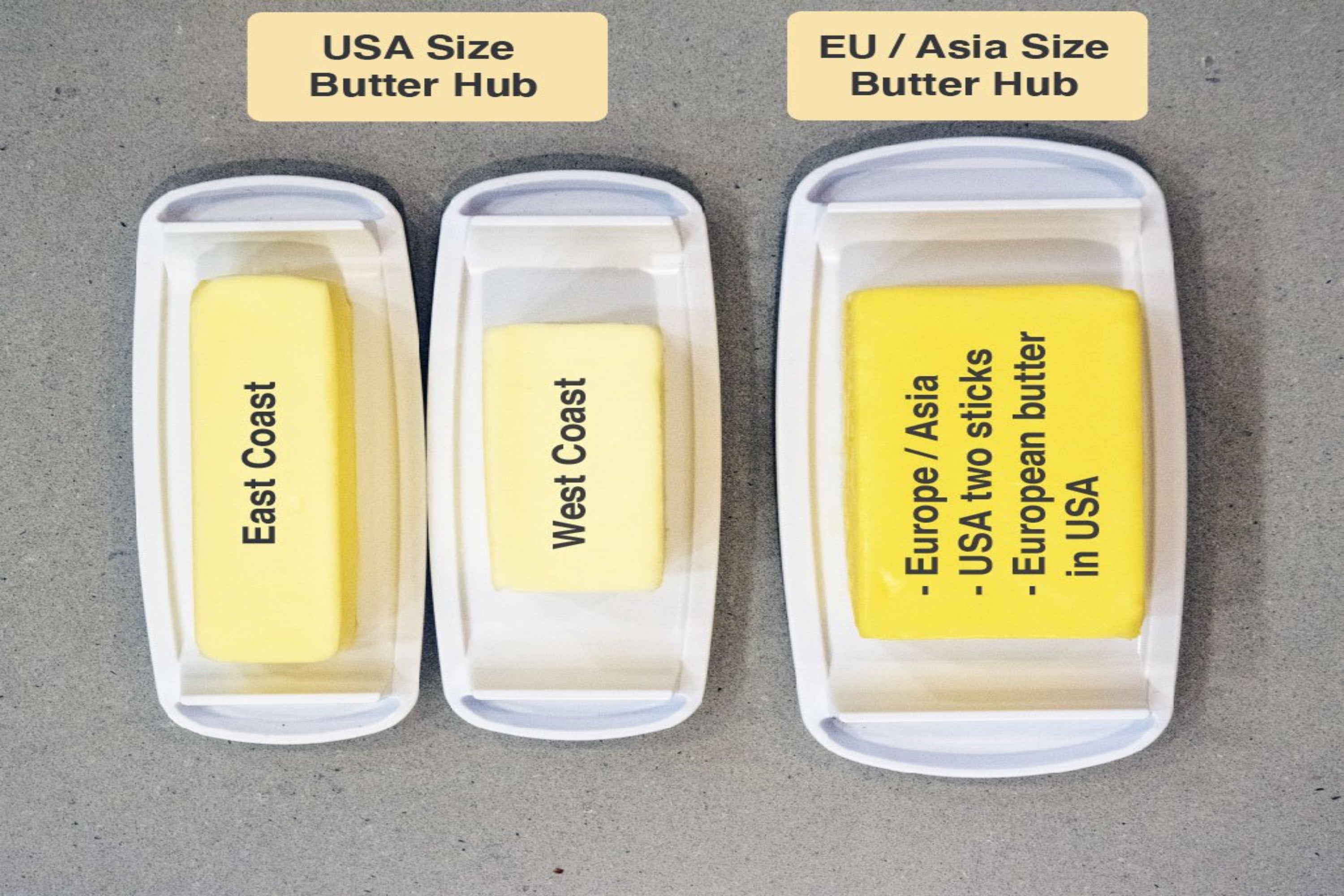 Larger European Size Butter Hub butter dish